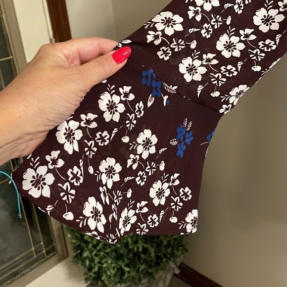 PARKER NYC Swing style dress / tunic Cordovan Acacia print teared bottom size SM - Picture 9 of 16